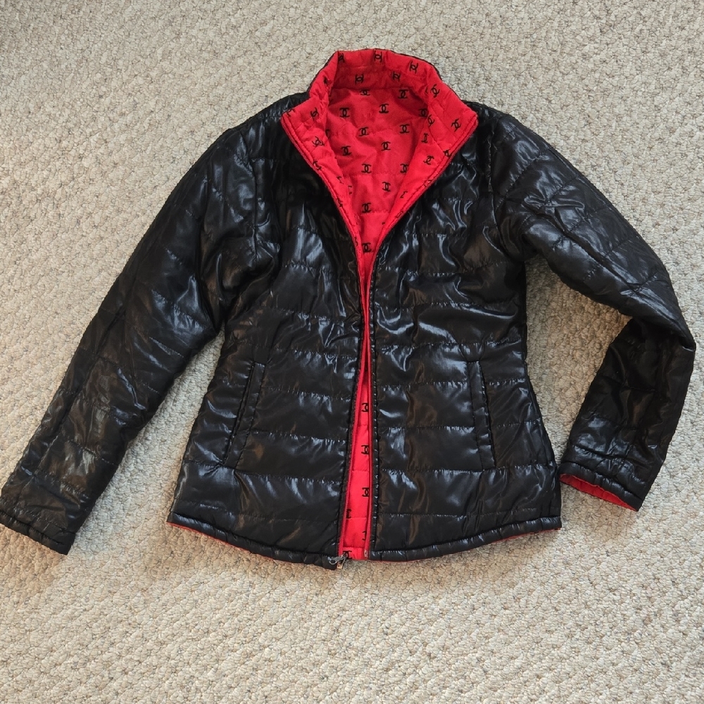 Reversible Black and Red Puffer Jacket